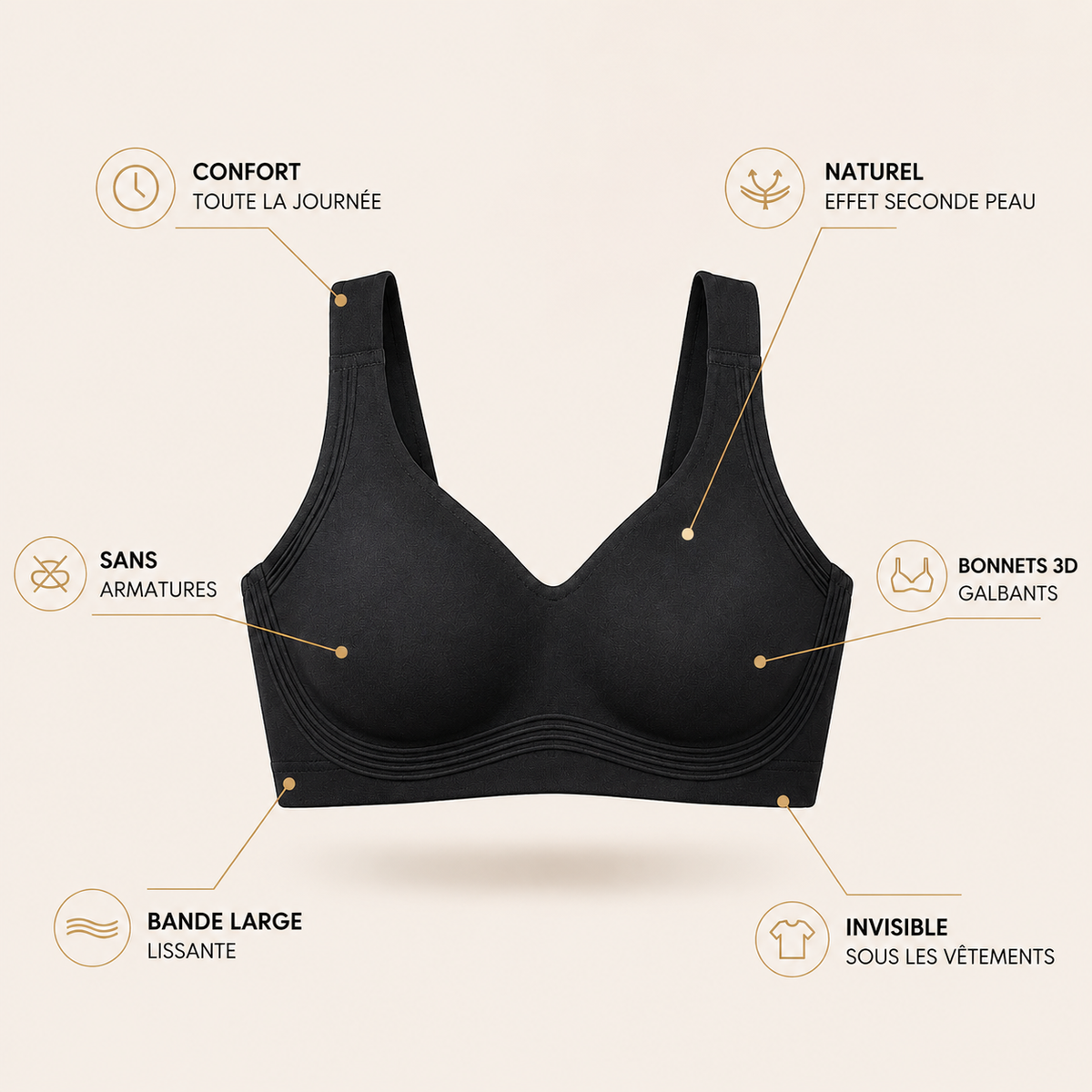 Soutien-gorge push-up confortable sans armatures